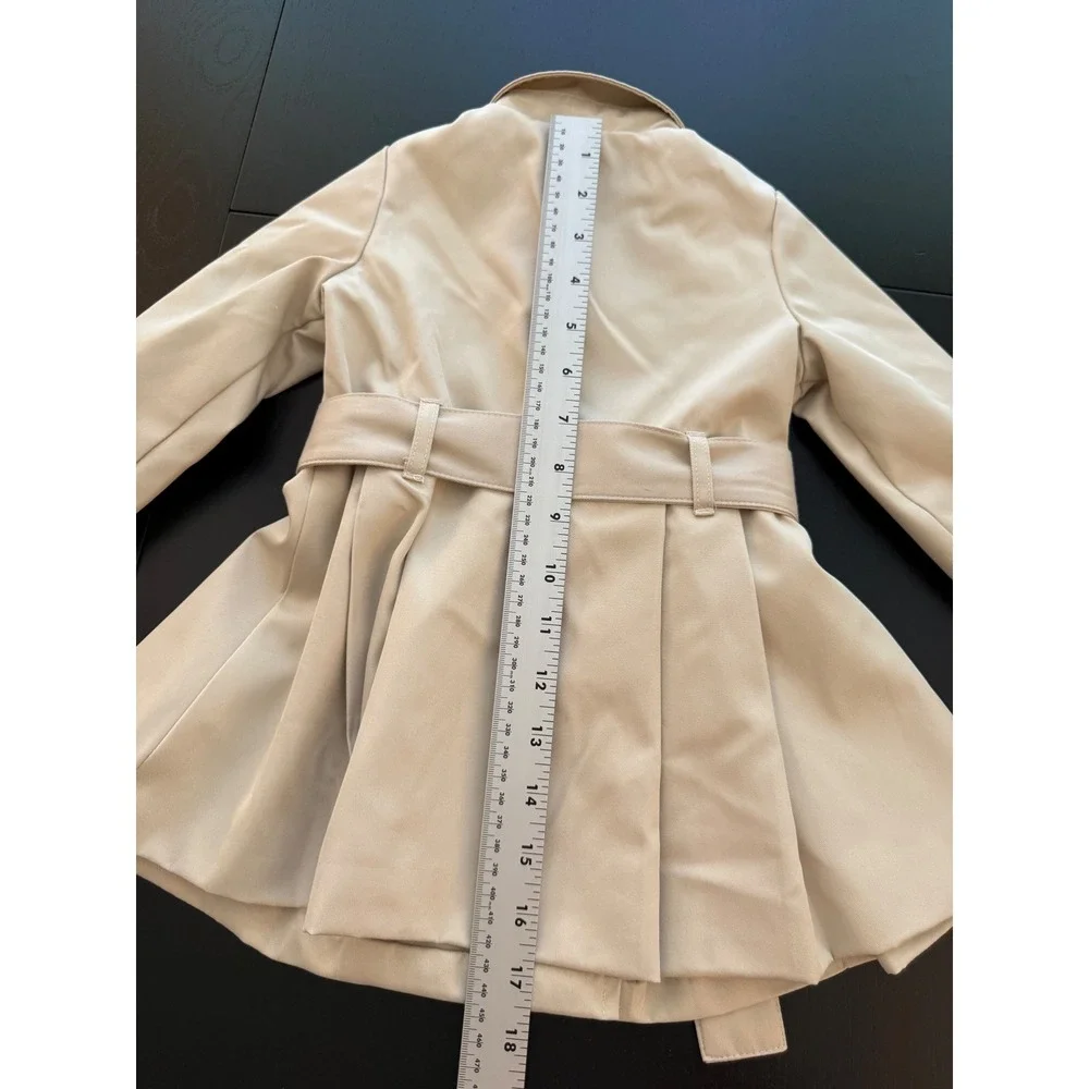 Tahari Toddler Trench Coat Baby Girls Size 24 Months Tan Belted Double-Breasted